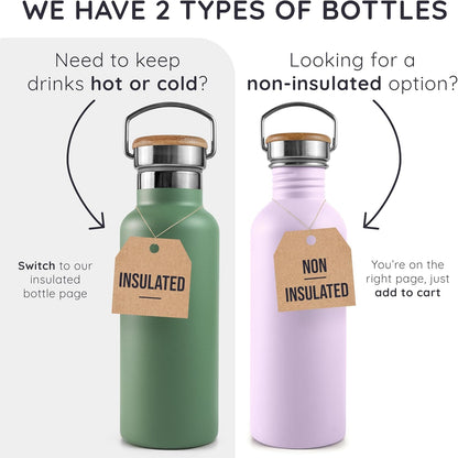 Metal Water Bottle 16 Oz, Lavender Water Bottle with Handle, Stainless Water Bottle Non Insulated, Small Water Bottle, Purple Water Bottle for Women, Metal Water Bottle – Lavender Haze